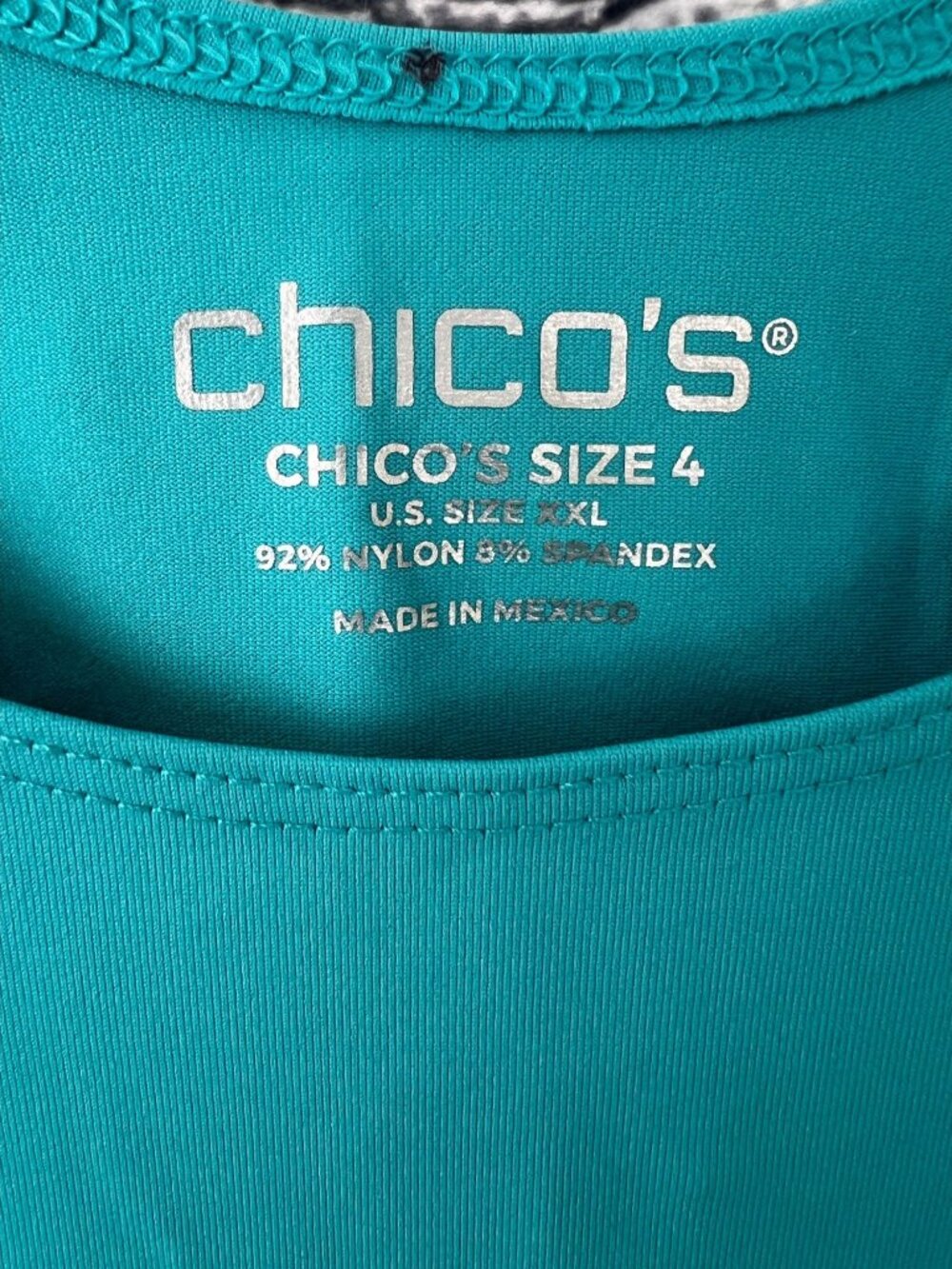 Chico's Microfiber Contemporary Tank Size 4 US XXL Aqua Blue Oceano NWT - Picture 3 of 6